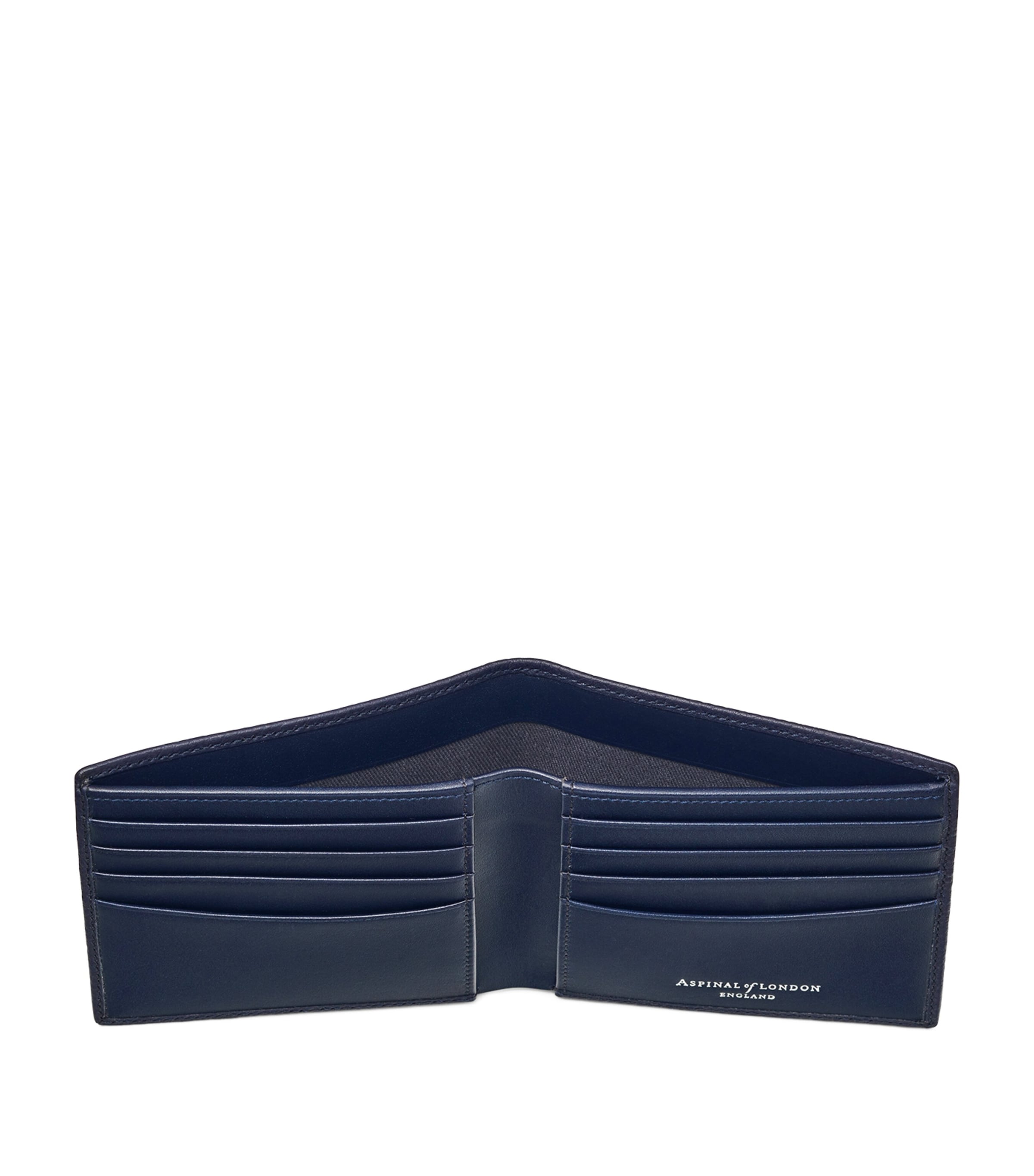 Classic Billfold Leather Wallet NAVY Image 3