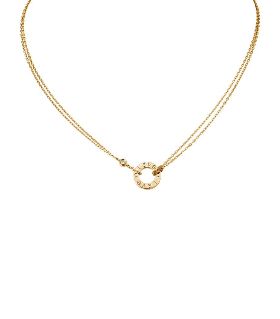 Cartier Yellow Gold and Diamond LOVE Double Chain Necklace Yellow Gold Image 6