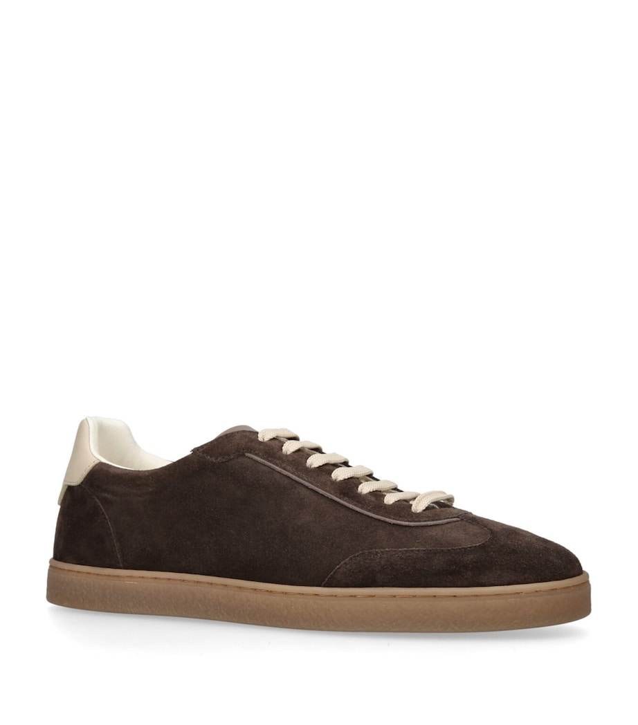 Suede Low-Top Sneakers DARK BROWN Image 3