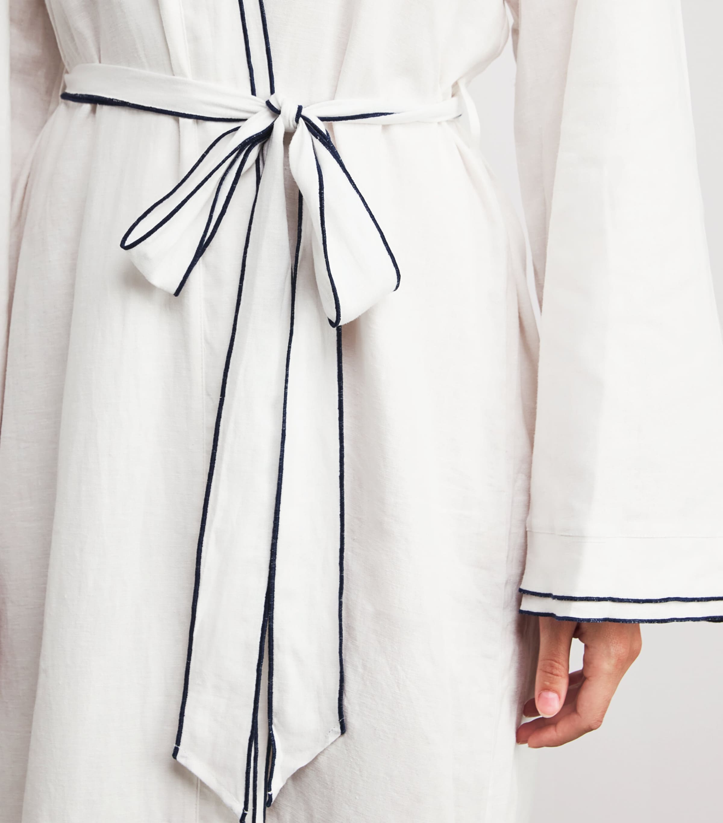 Linen-Blend Robe OW/NA OFF WHITE Image 6