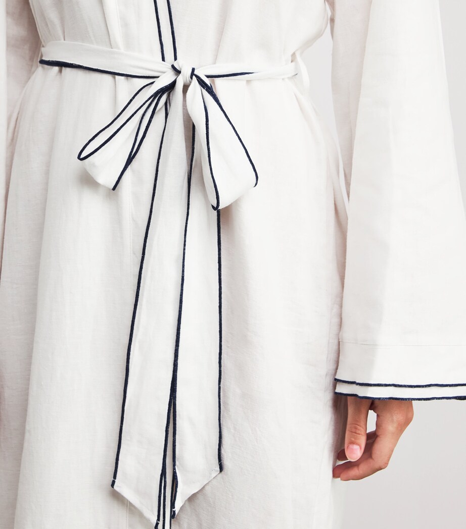 Linen-Blend Robe OW/NA OFF WHITE Image 6