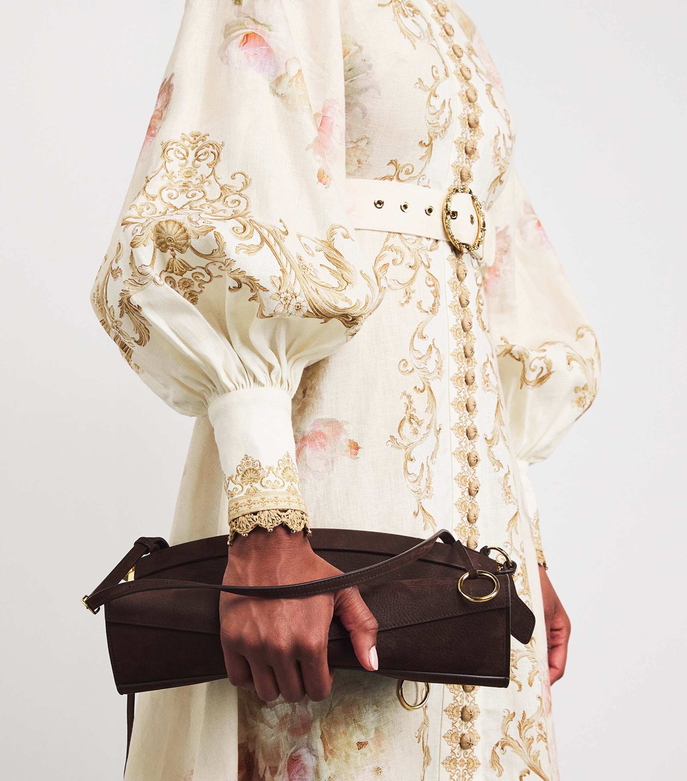 Linen Hypnotic Midi Dress CREAM PEONY Image 4