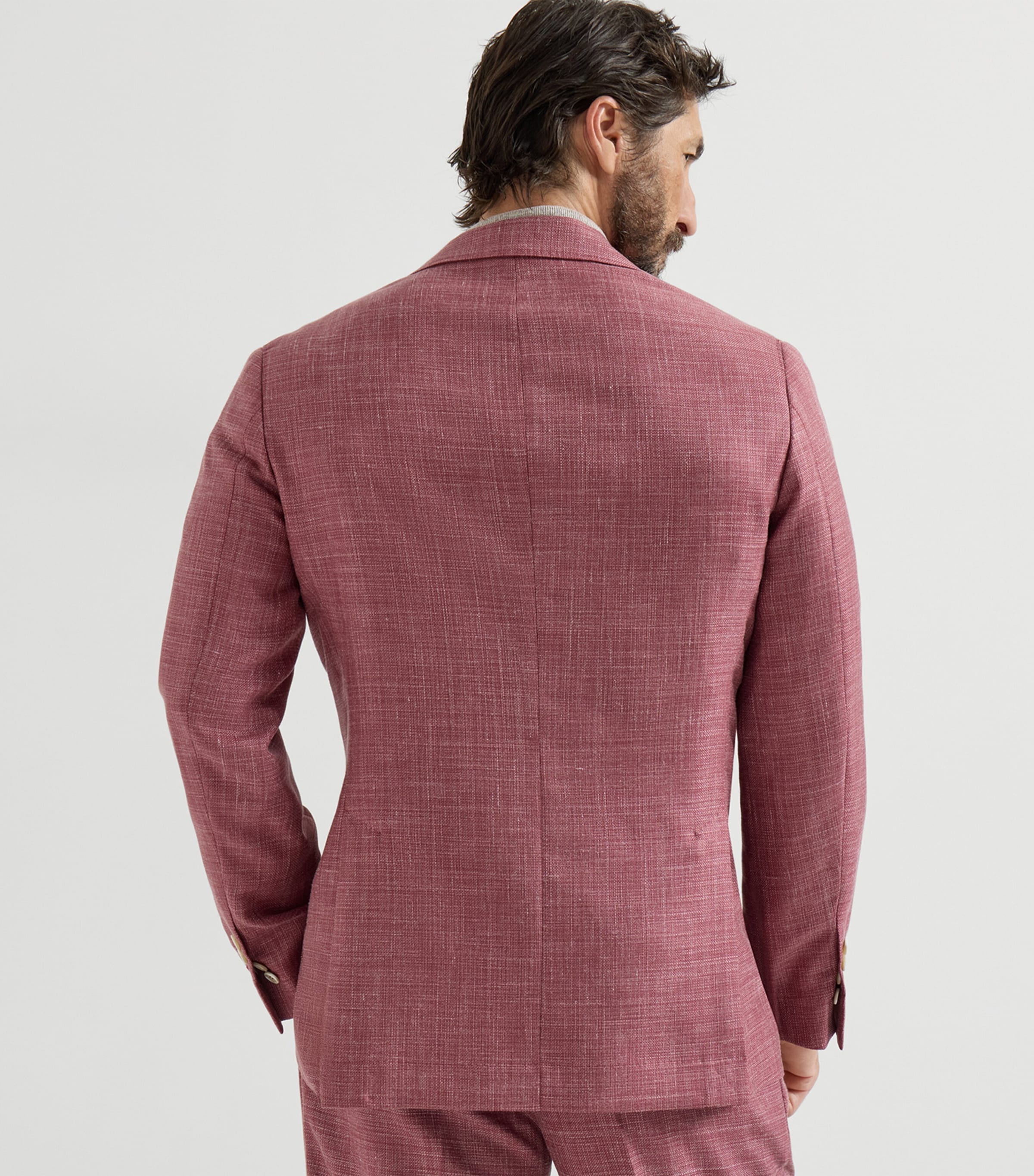 Brunello Cucinelli Mens Wool-Silk-Linen Deconstructed Blazer Image 5