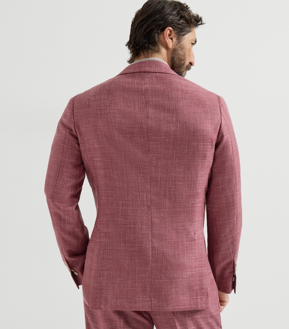 Brunello Cucinelli Mens Wool-Silk-Linen Deconstructed Blazer Image 5