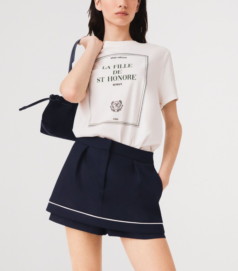 Maje Womens Pleated Skort Navy Image 5