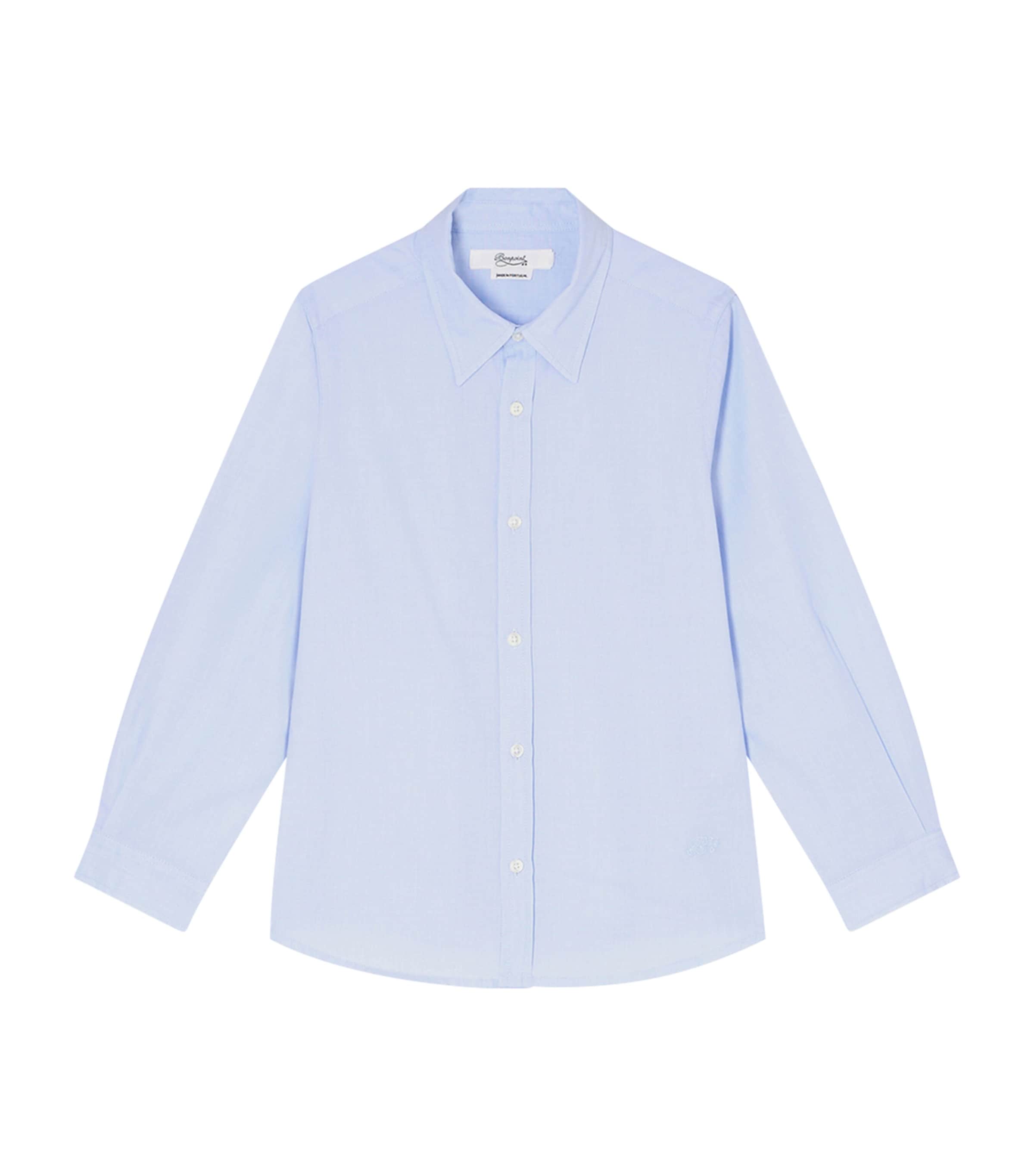 Bonpoint Cotton Long-Sleeve Shirt (10-12 Years) Ciel Image 1