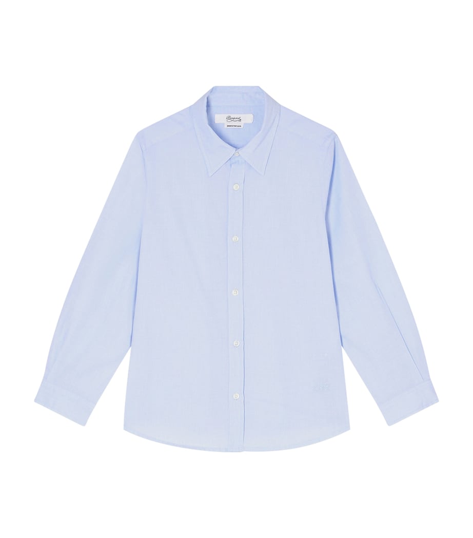 Bonpoint Cotton Long-Sleeve Shirt (10-12 Years) Ciel Image 1