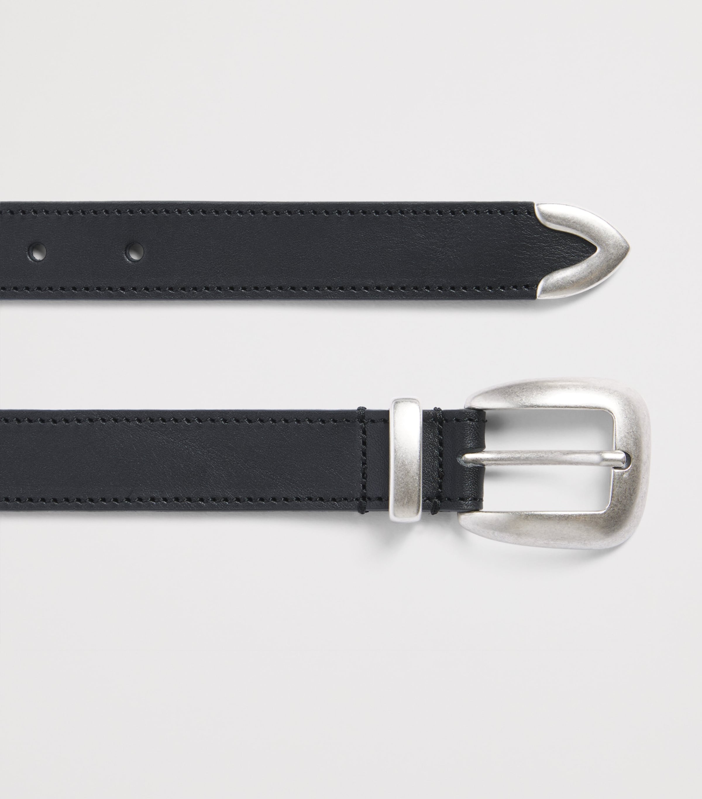 Molebo Leather Western Belt Black Leather Image 2
