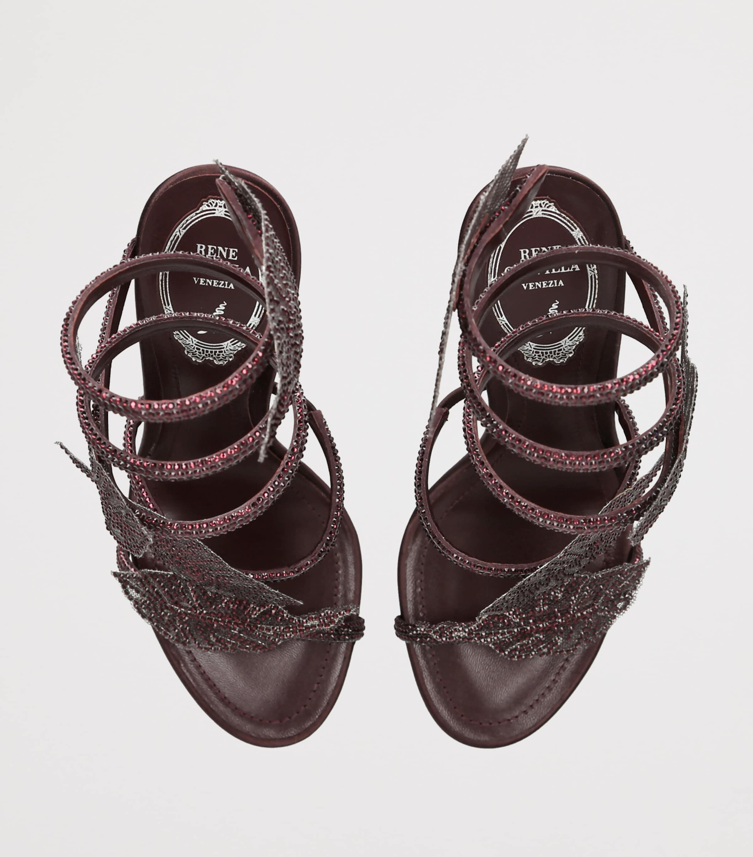 René Caovilla Embellished Cleo Sandals 105 Wine Image 4