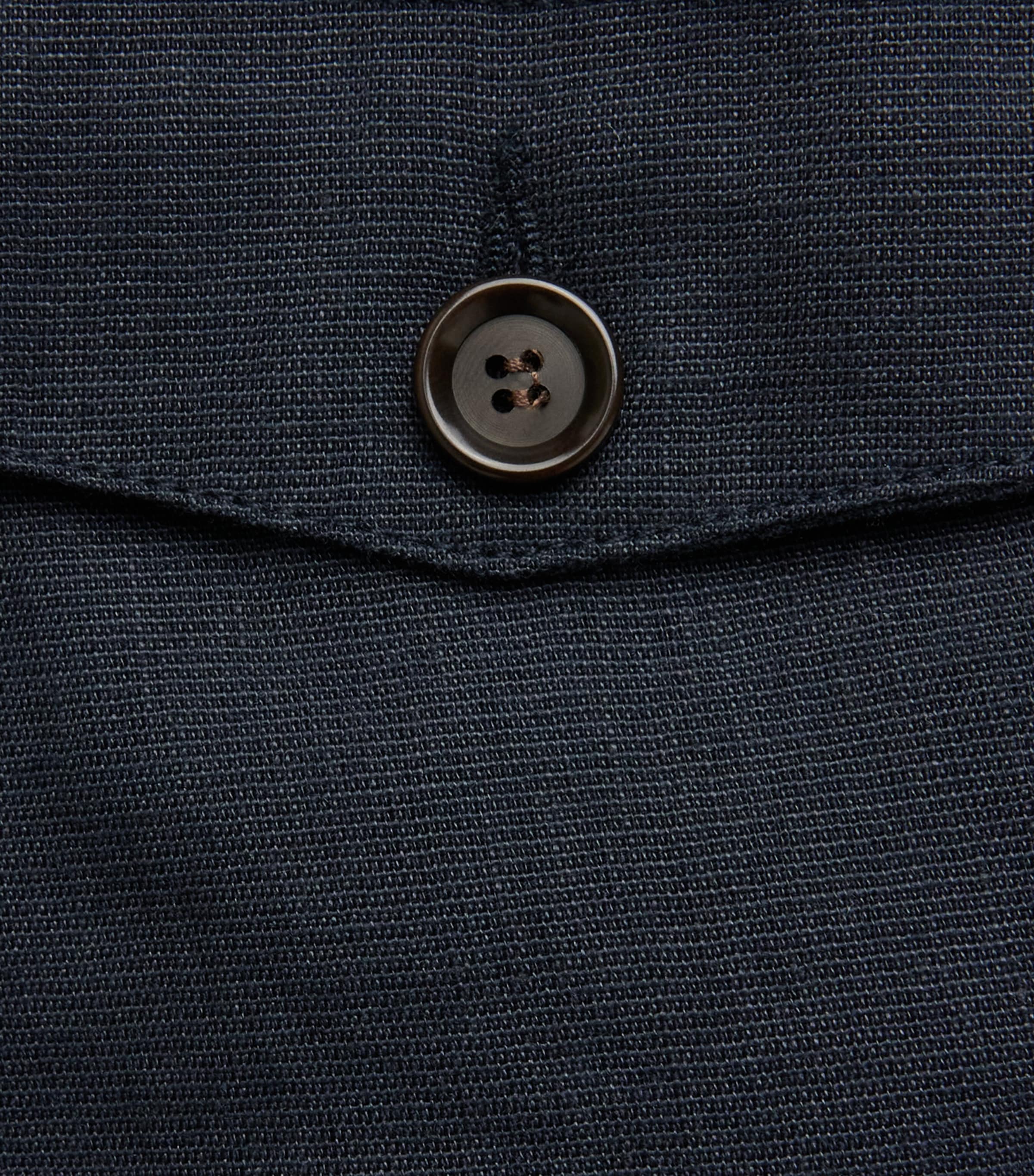 Oliver Spencer Mens Oxford Pleated Drawstring Trousers Navy Image 6