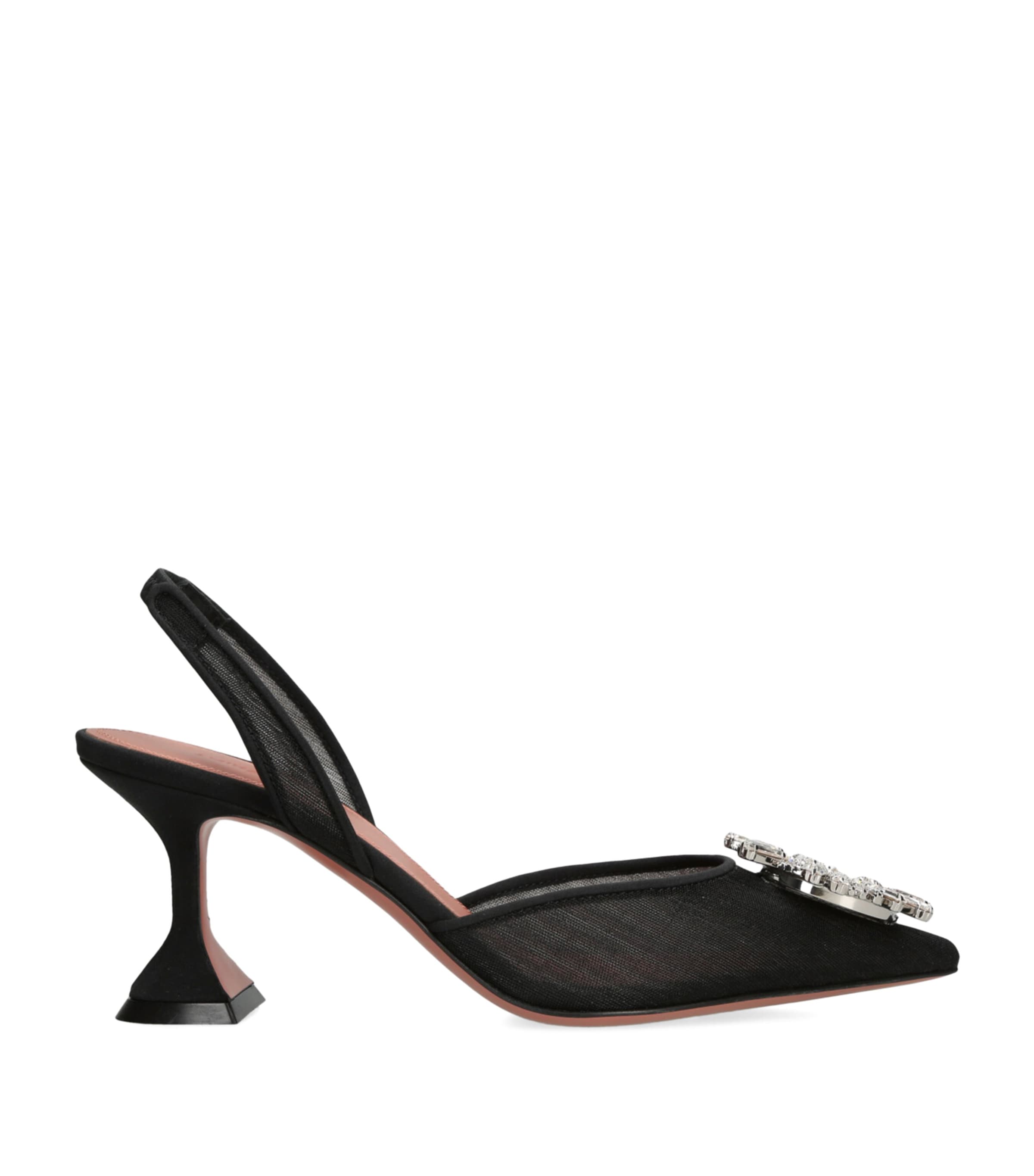 Amina Muaddi Mesh Begum Slingback Pumps 70 | Women Shoes | Heels | Slingback Heels | Designers | Amina Muaddi