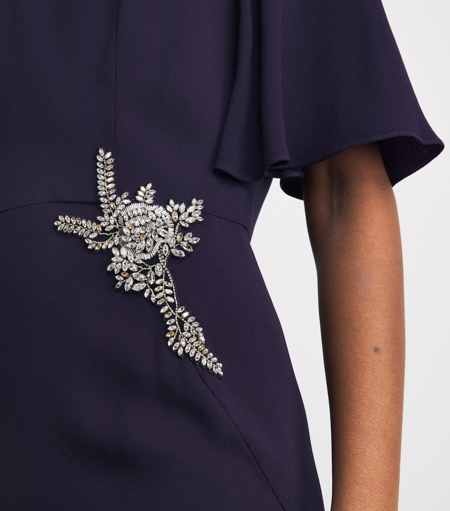 Erdem Womens Crystal-Embellished Midi Tunic Dress Midnight Image 3