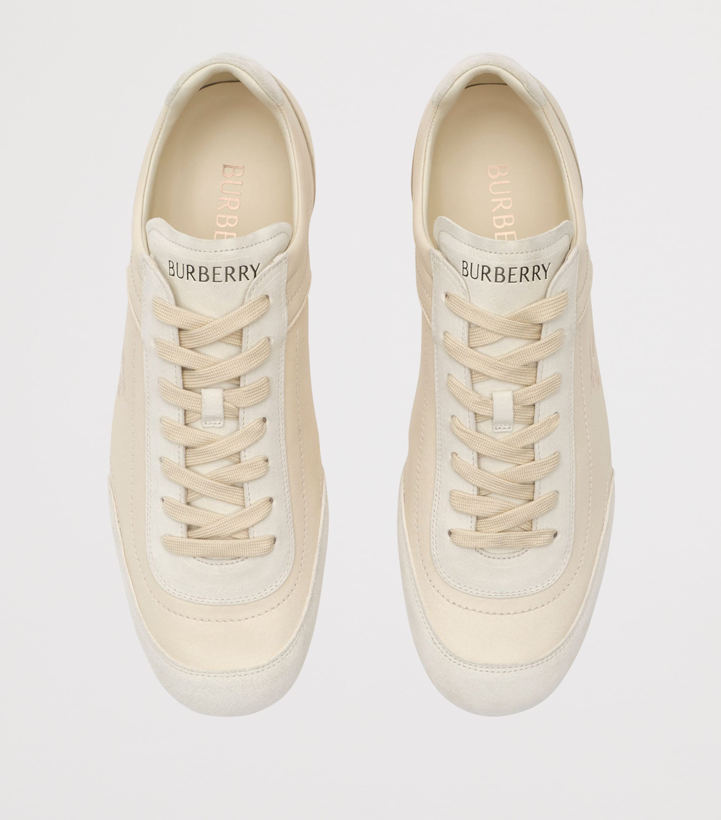 Burberry Leather Runner Low-Top Sneakers Dove Beige Image 2