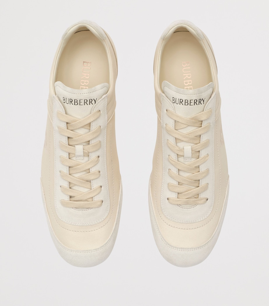 Burberry Leather Runner Low-Top Sneakers Dove Beige Image 2