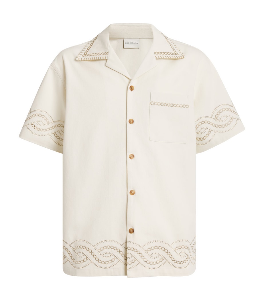Cotton Braid-Embroidery Short-Sleeve Shirt CM / CREAM Image 1
