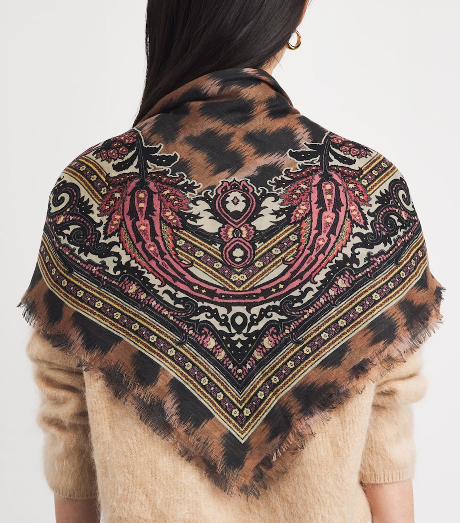 Wool-Cashmere Printed Scarf X0814 Image 2