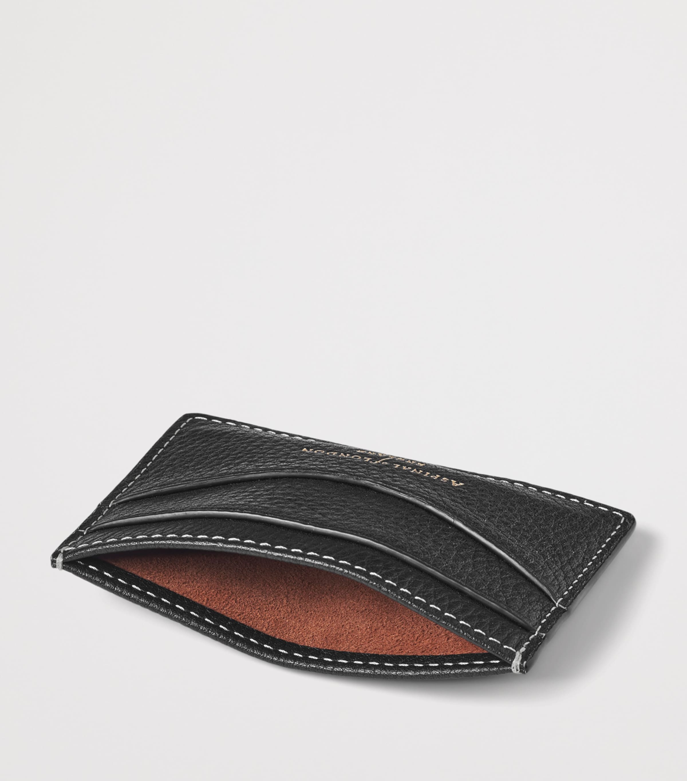 Aspinal Of London Leather Hudson Slim Card Holder Black Image 3