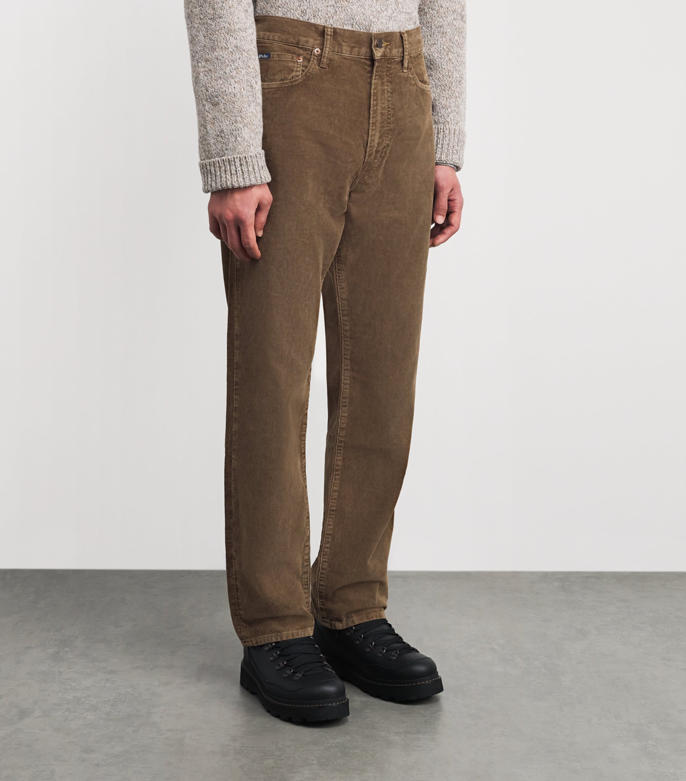 Cotton Corduroy Straight Fit Trousers BROWN SOFT FADE Image 3