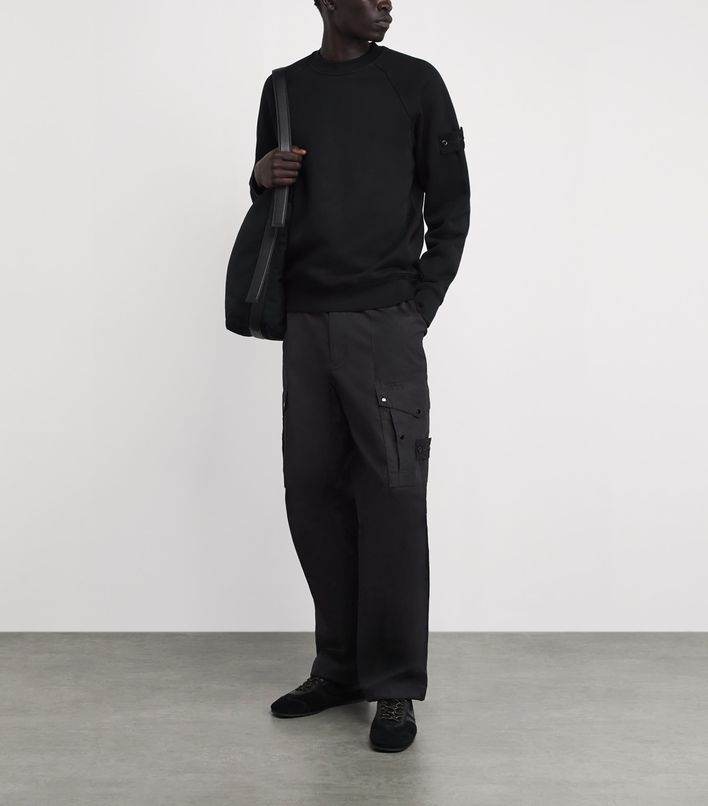 Stone Island Mens Cotton-Canvas All-Weather Ghost Trousers Image 2