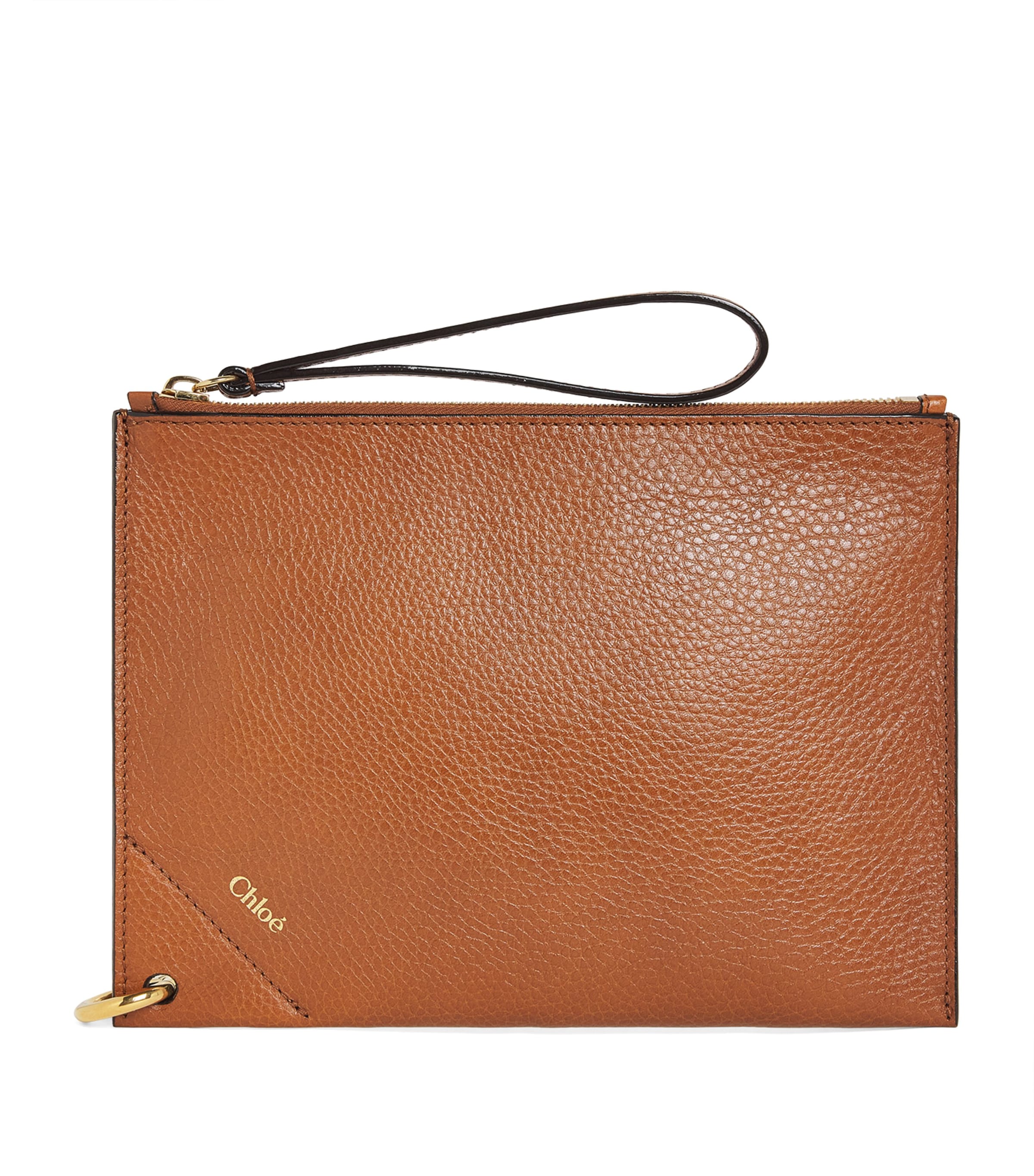 Chloé Leather Spin Zipped Pouch Clay Brown Image 1