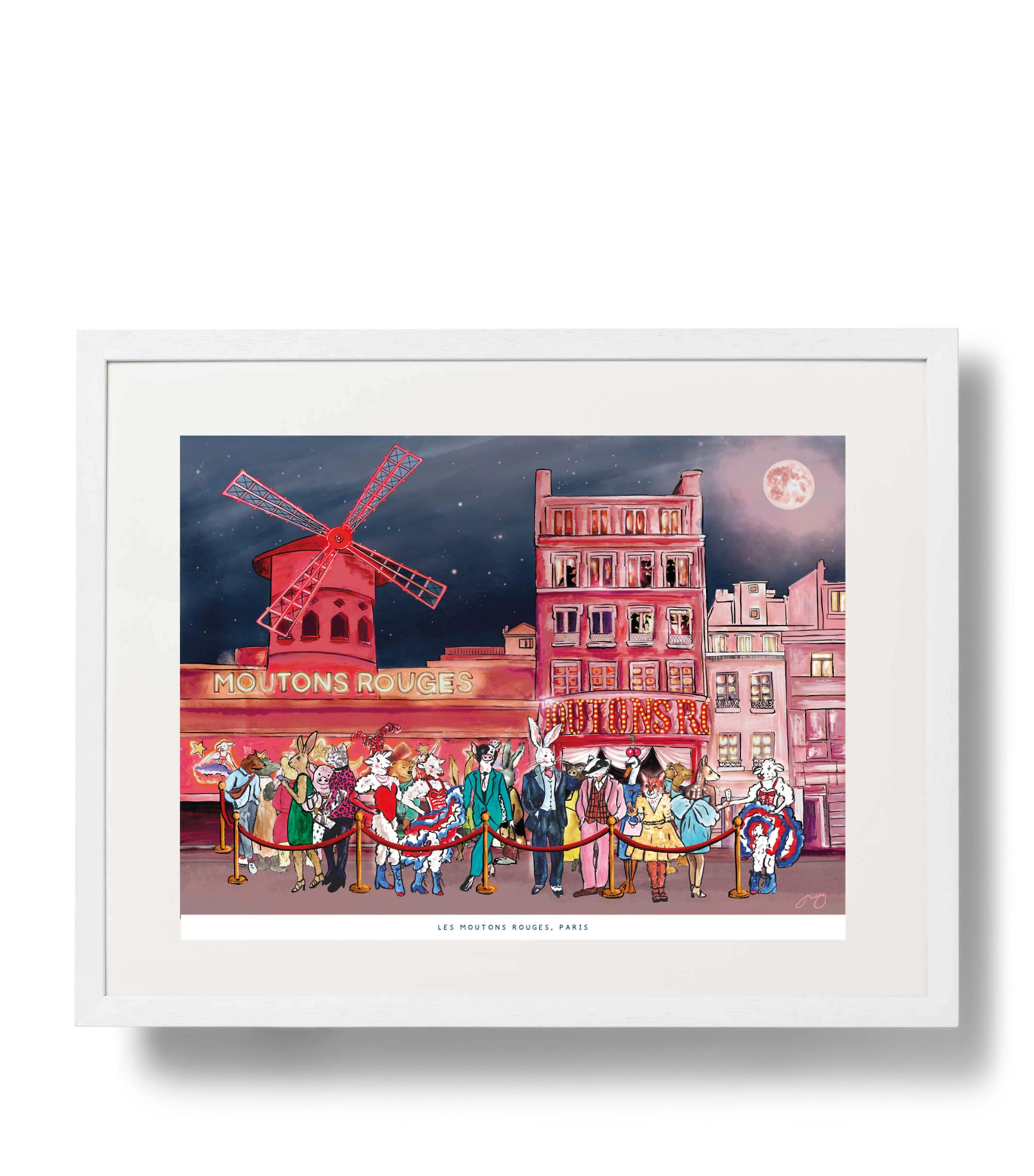 Jo Laing Les Moutons Rouges Paris Print (42cm x 59cm) Image 1