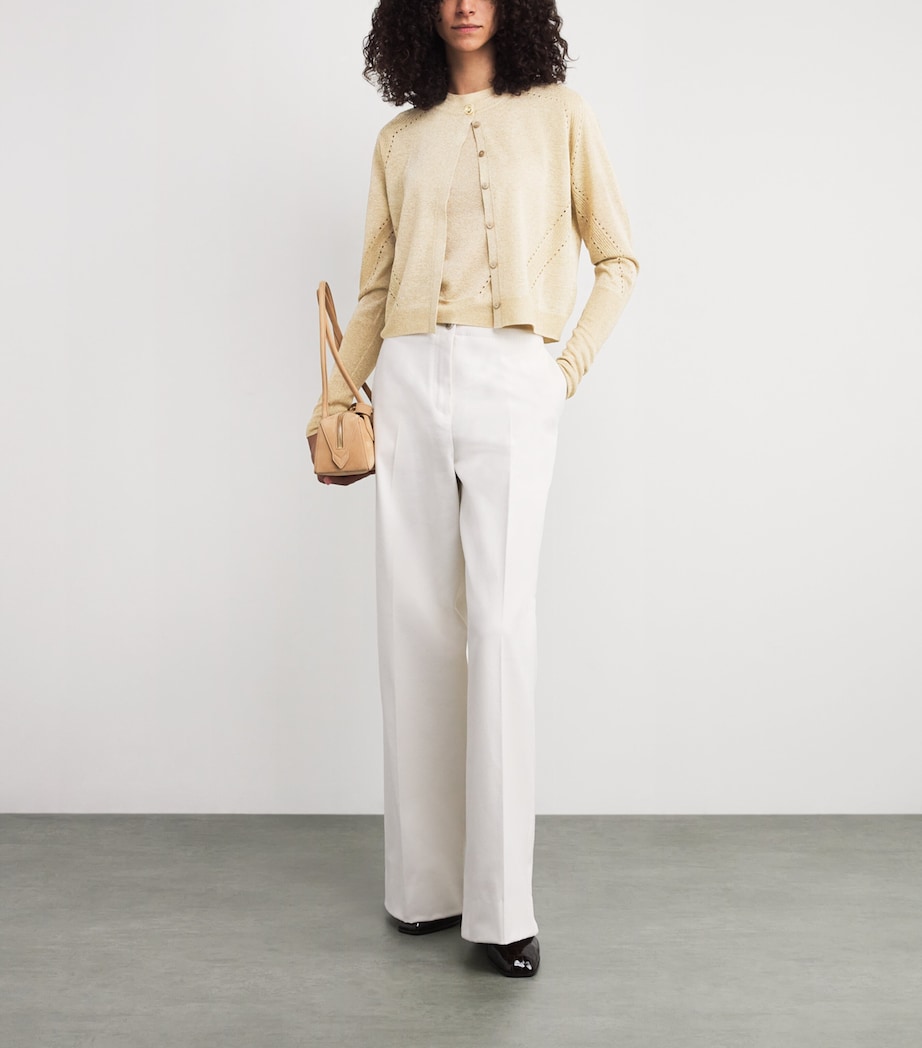 Lurex-Knit Tasse Cardigan GILT Image 2