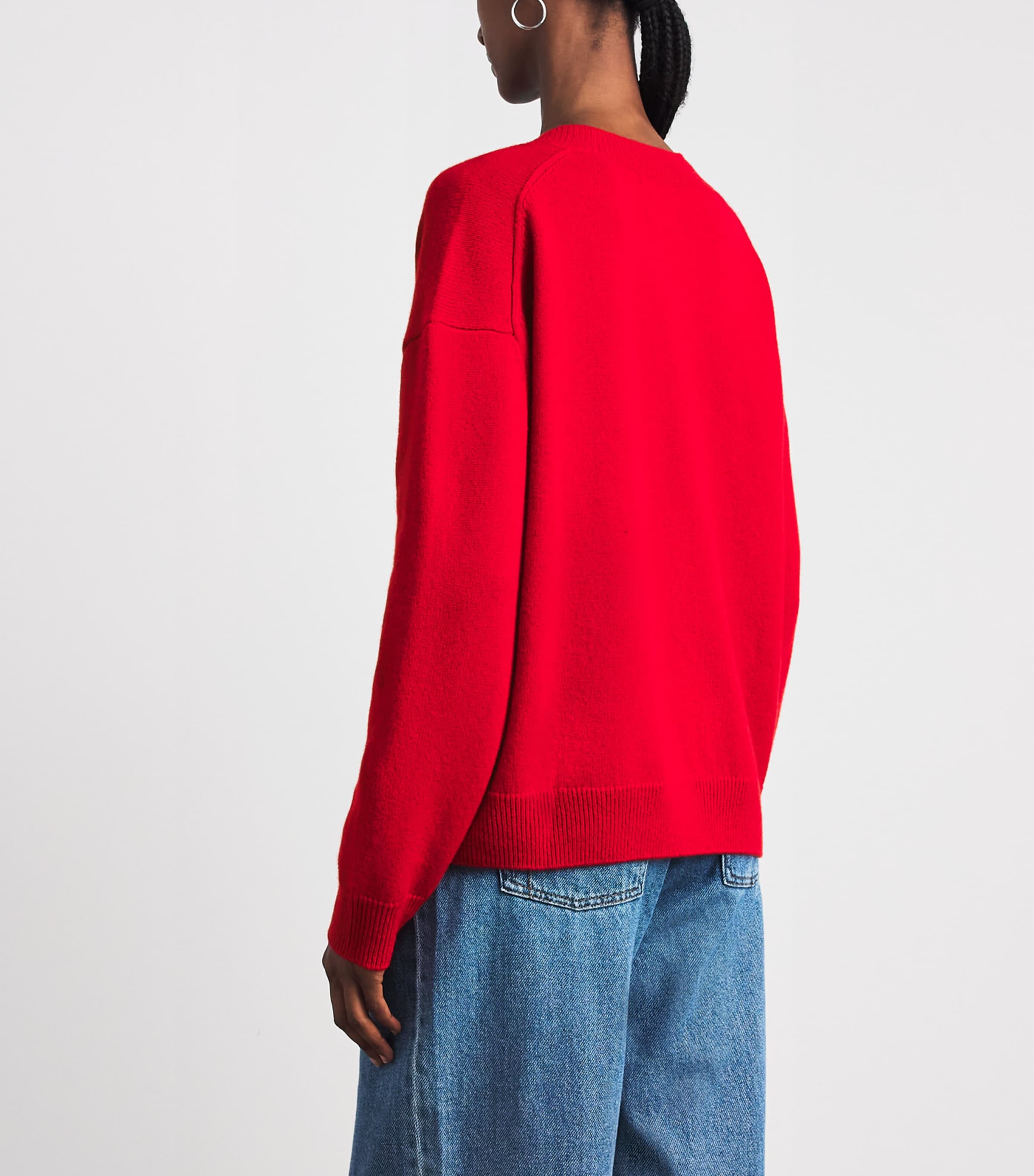 ANINE BING Womens Cashmere V-Neck Lee Sweater Red Image 5