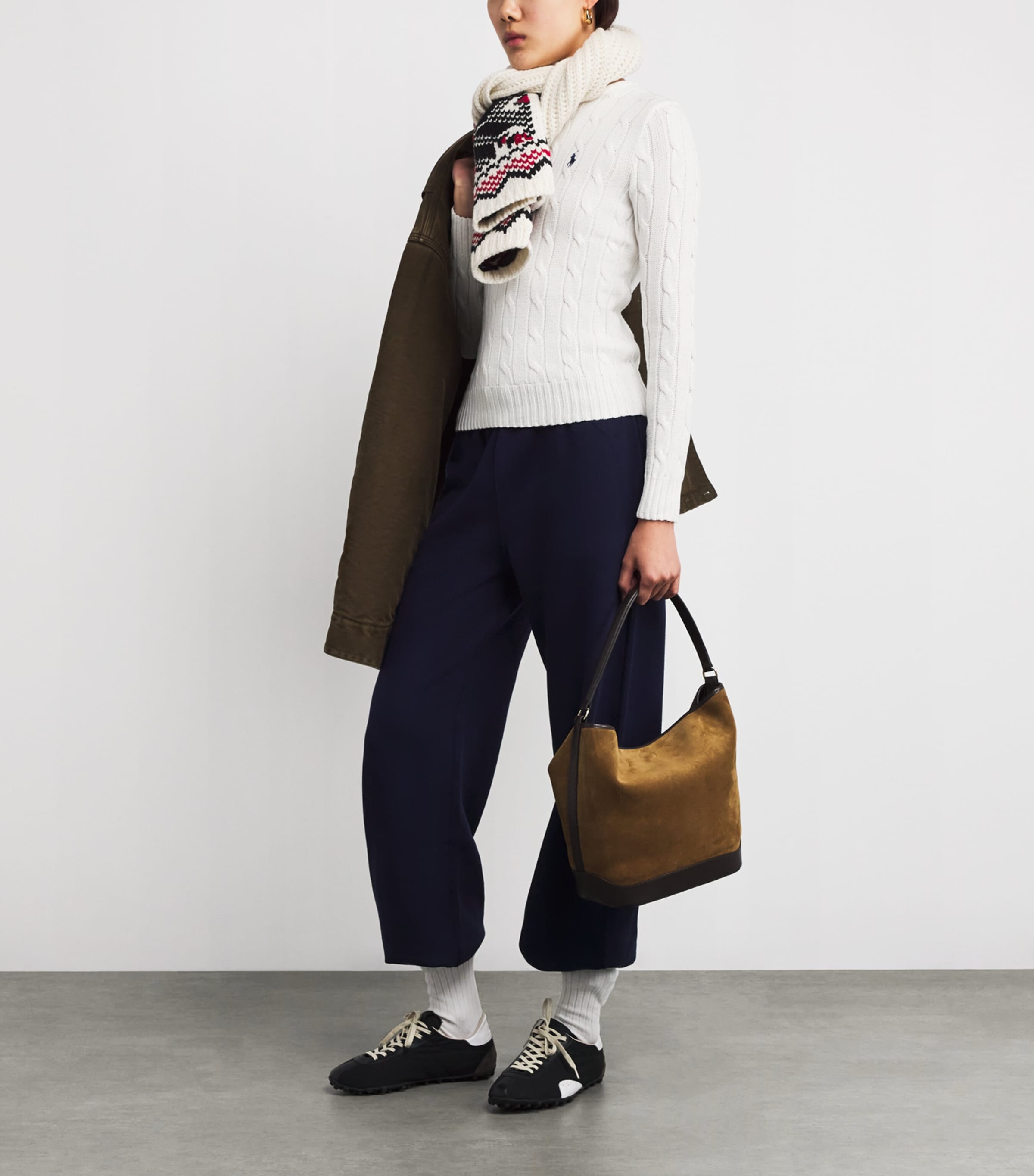 Cotton Cable-Knit Julianna Sweater WHITE Image 2