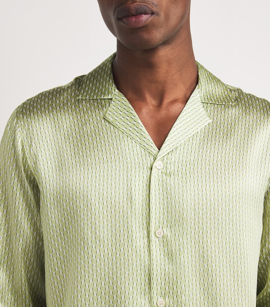 Silk Copa Print Safra Shirt 432-PISTACHIO Image 6