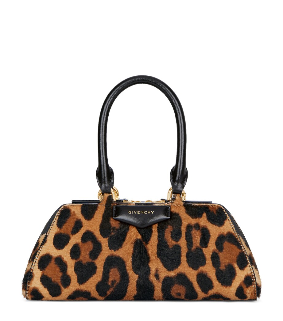 Mini Leather Antigona East-West Top-Handle Bag BLACK/BEIGE Image 1