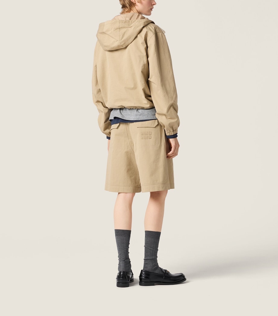 Miu Miu Womens Chino Bermuda Shorts Neutral Image 3