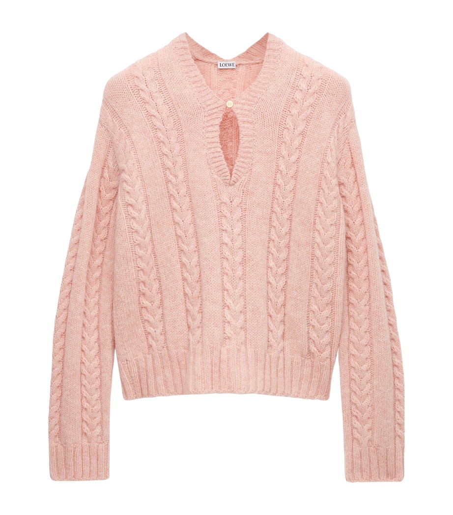 Wool Cable-Knit Sweater PINK Image 1