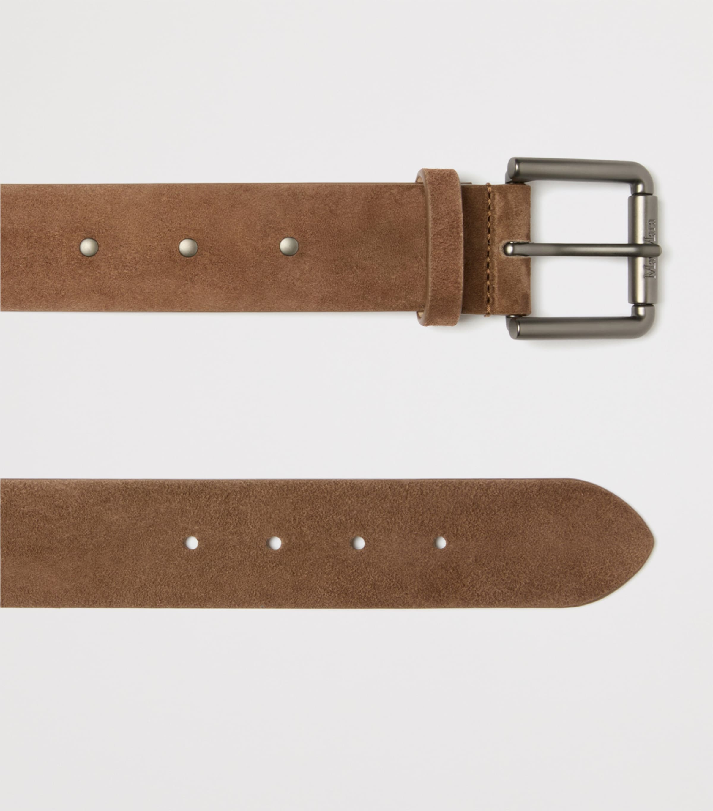 Max Mara Suede Double-Buckle Belt Hazelnut Brown Image 2