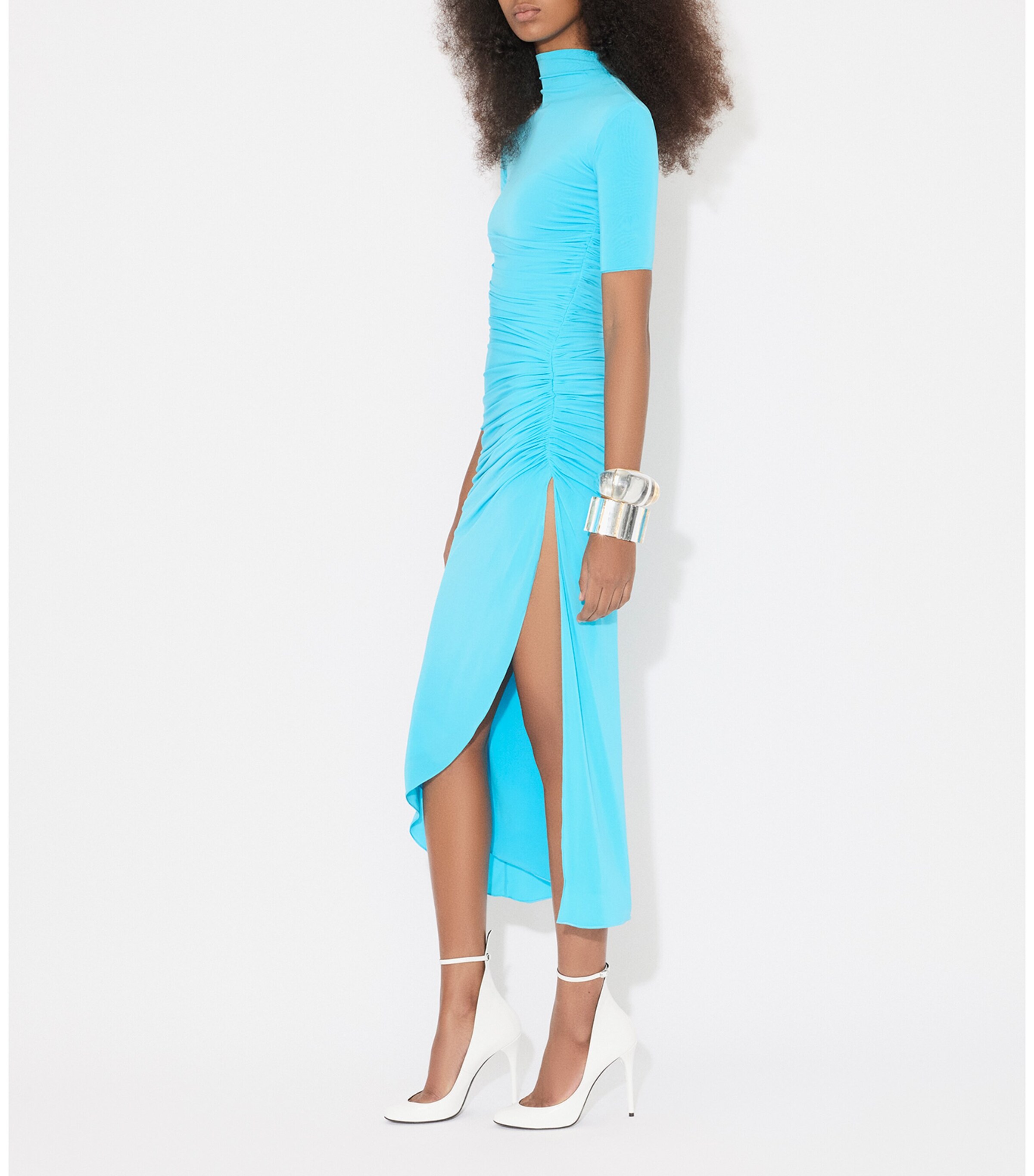 knee length dresses for ladies East Coast Lace Bust Midi Dress Aqua Blue– Selfie Leslie