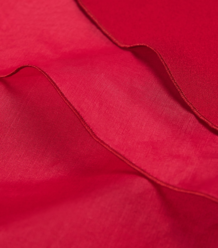 Silk Belted Mini Dress 6759 RED Image 5