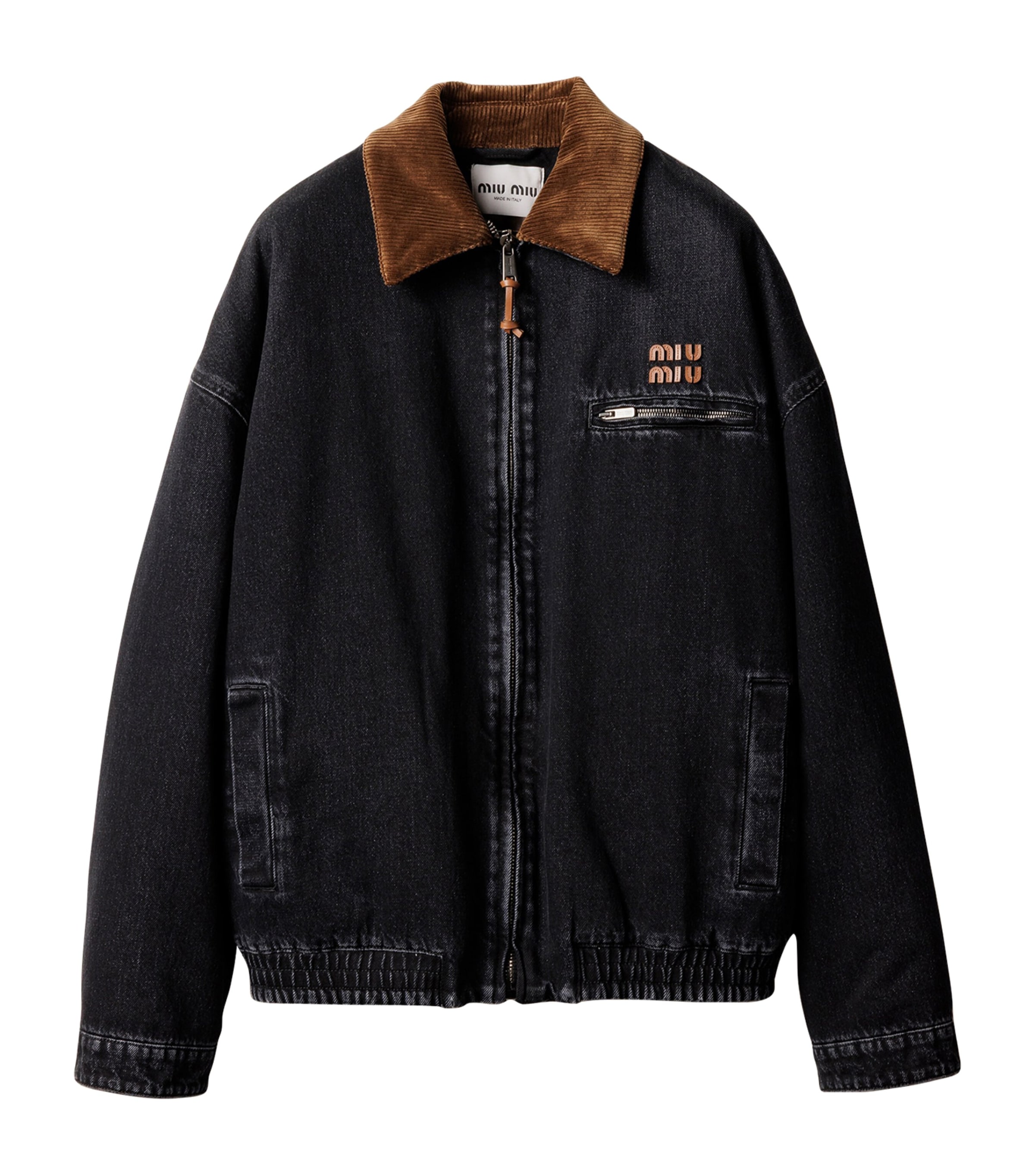 Miu Miu Black Logo Denim Jacket | Harrods FR