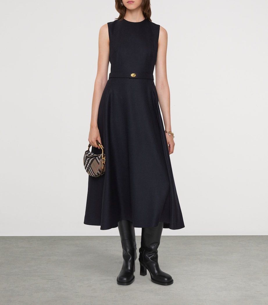 Wool Check Midi Dress TARMAC G/DK PEWTER G Image 2