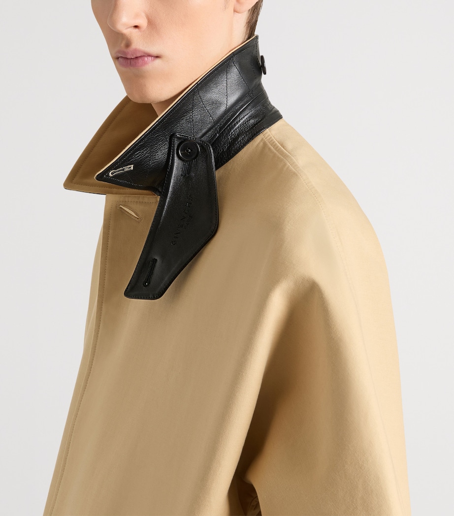 Givenchy Mens Leather-Trim Car Coat Image 4