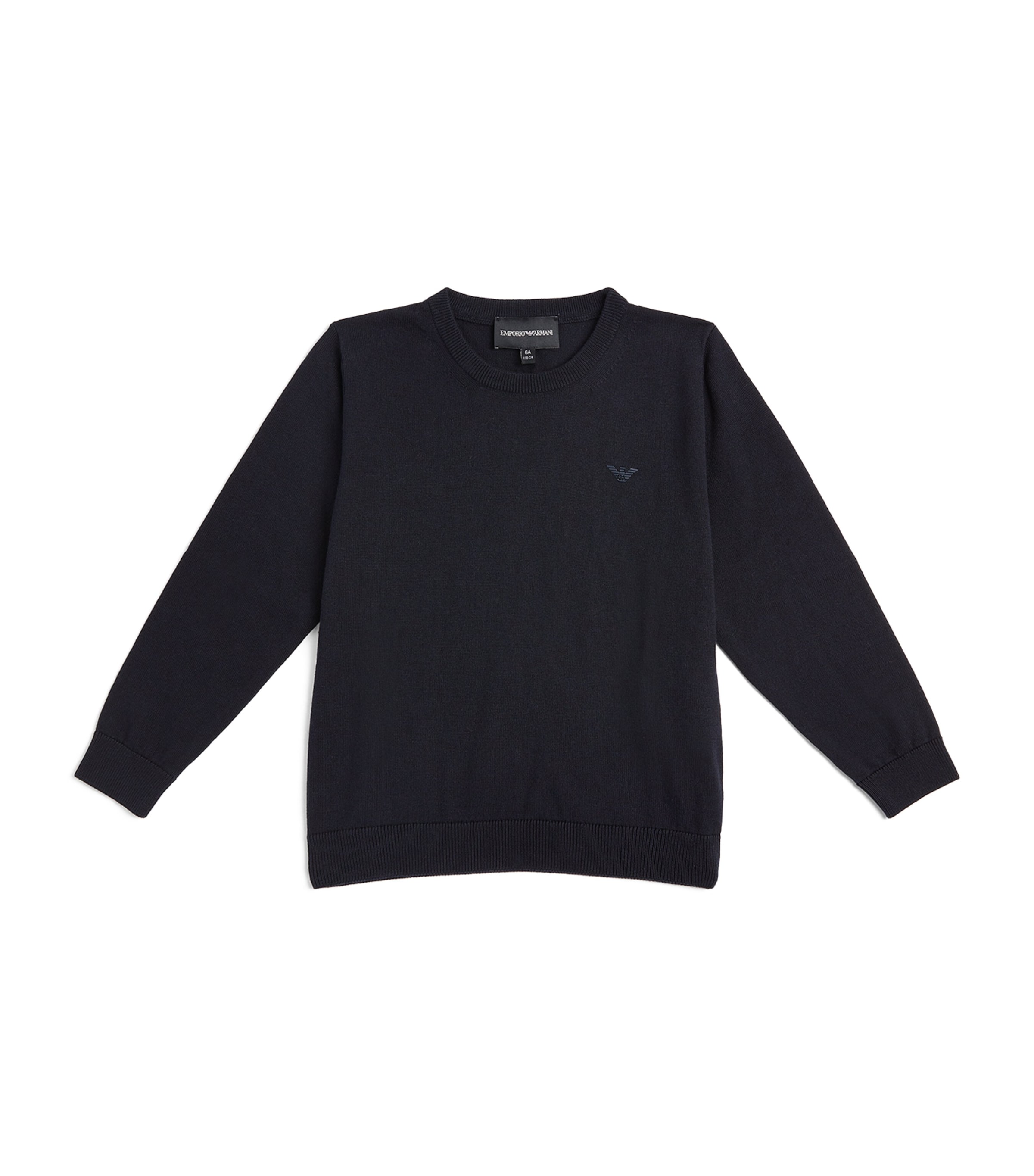 Shop Emporio Armani Cotton-wool Logo Sweater In Navy