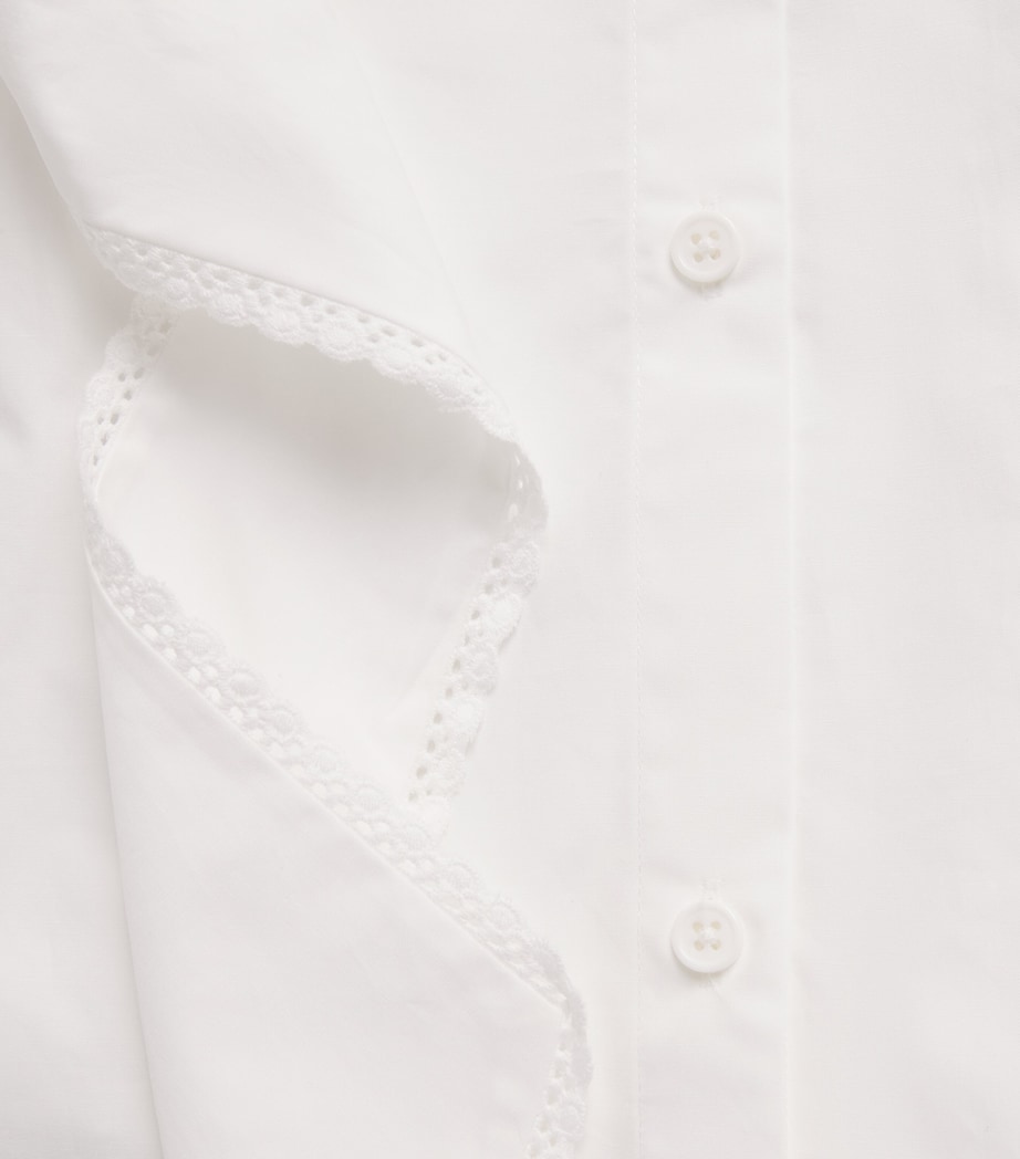 Maje Womens Cotton Pussybow Shirt White Image 6