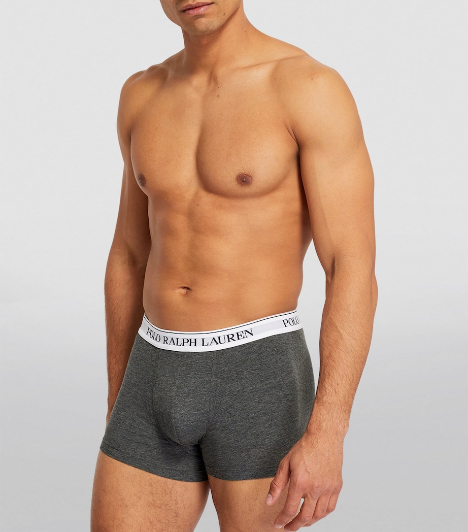 Stretch-Cotton Classic Trunks (Pack of 3) WHT/CHCL HTR/BLK Image 2