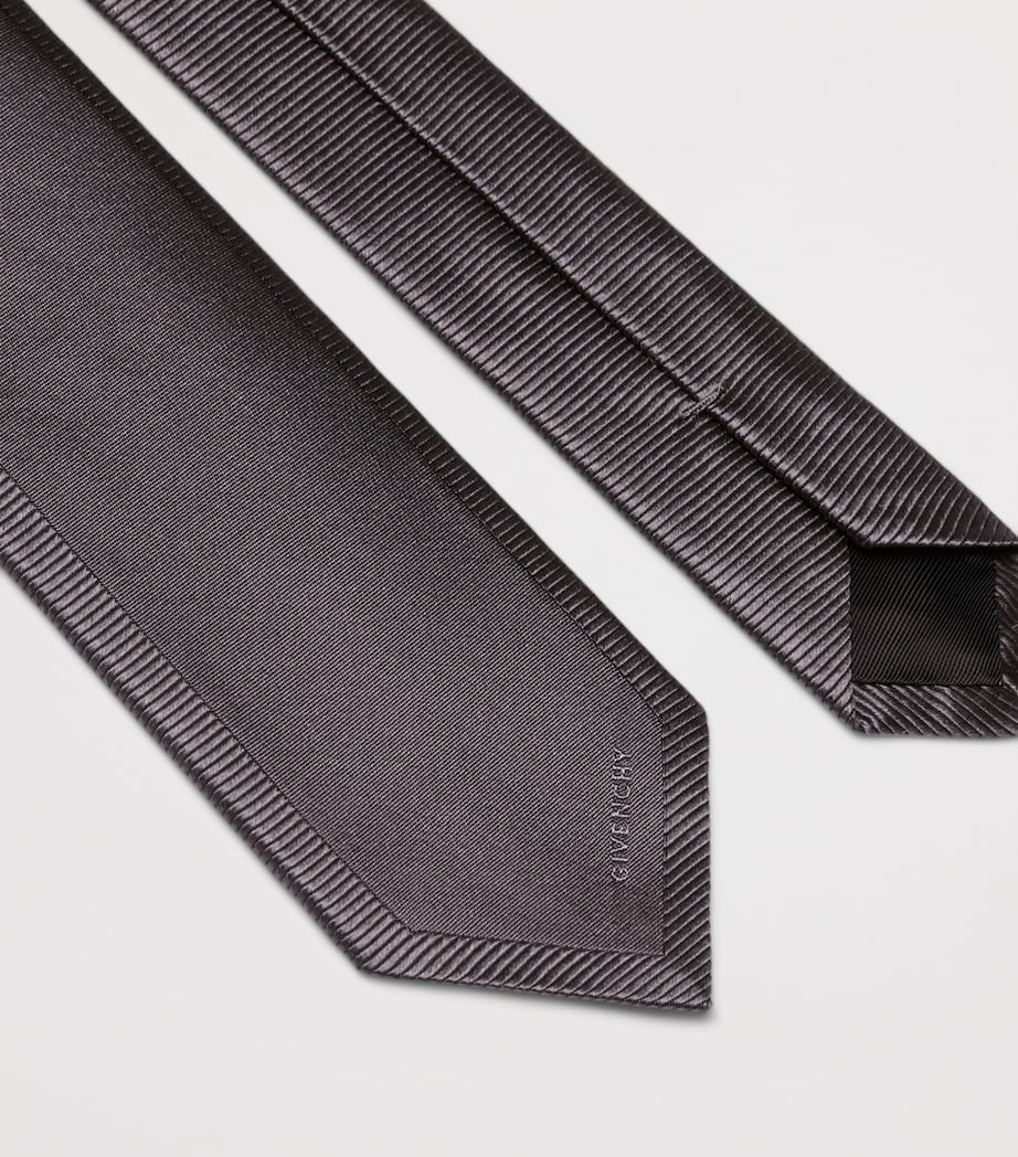 Silk Jacquard Stripe Tie MEDIUM GREY Image 2