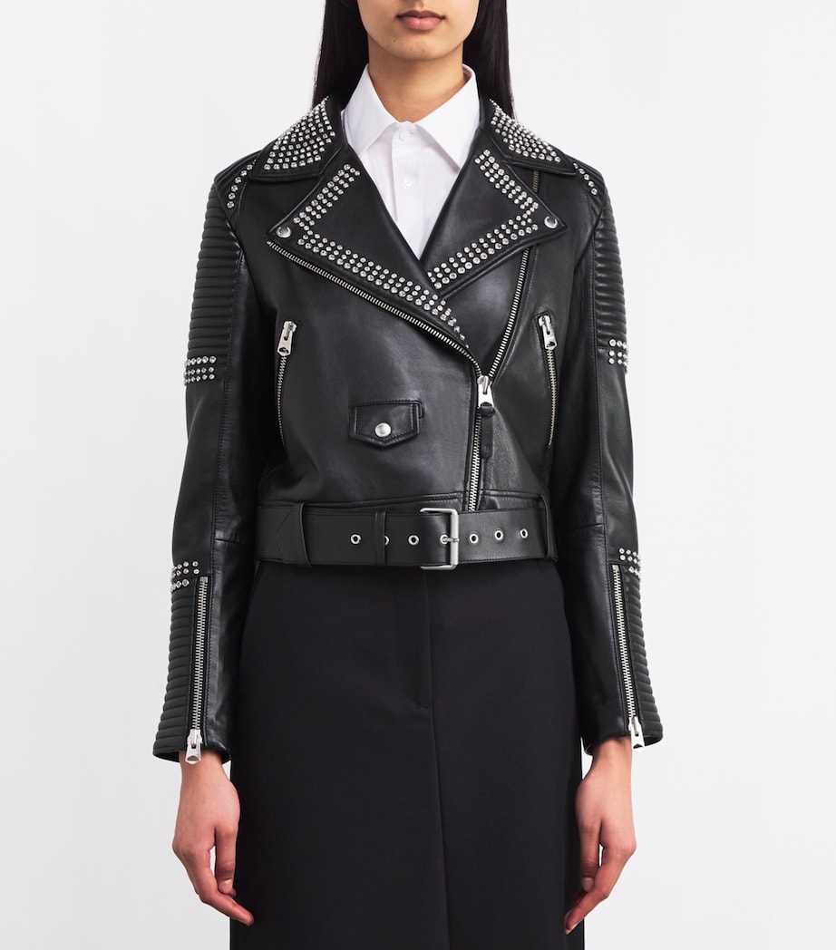 Studded Masina-ST Leather Jacket BLACK Image 3