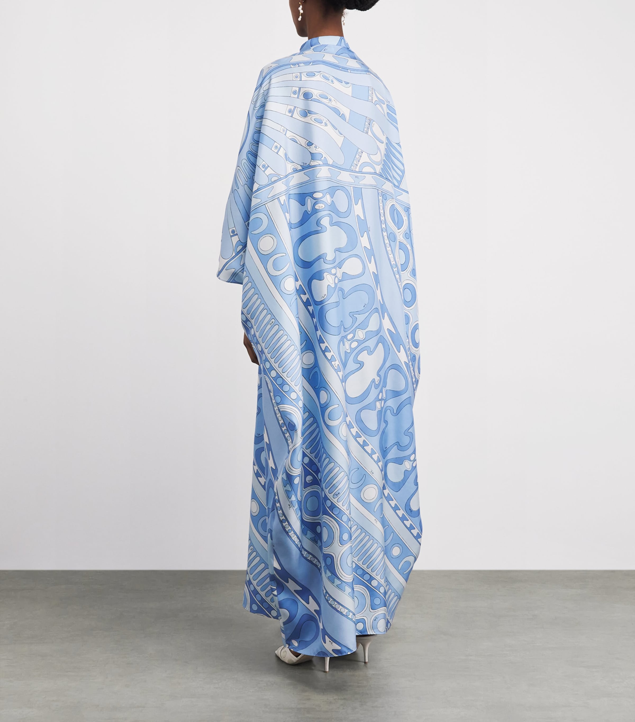 PUCCI Womens Silk Orchidee Kaftan Maxi Dress Pale Image 4
