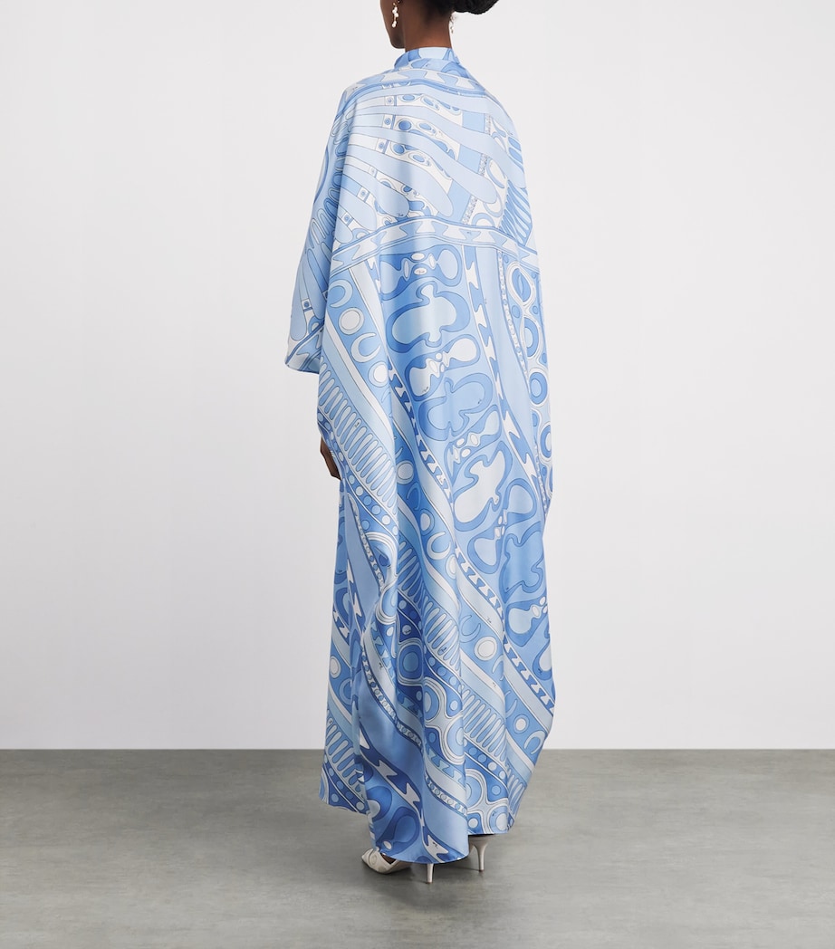 PUCCI Womens Silk Orchidee Kaftan Maxi Dress Pale Image 4