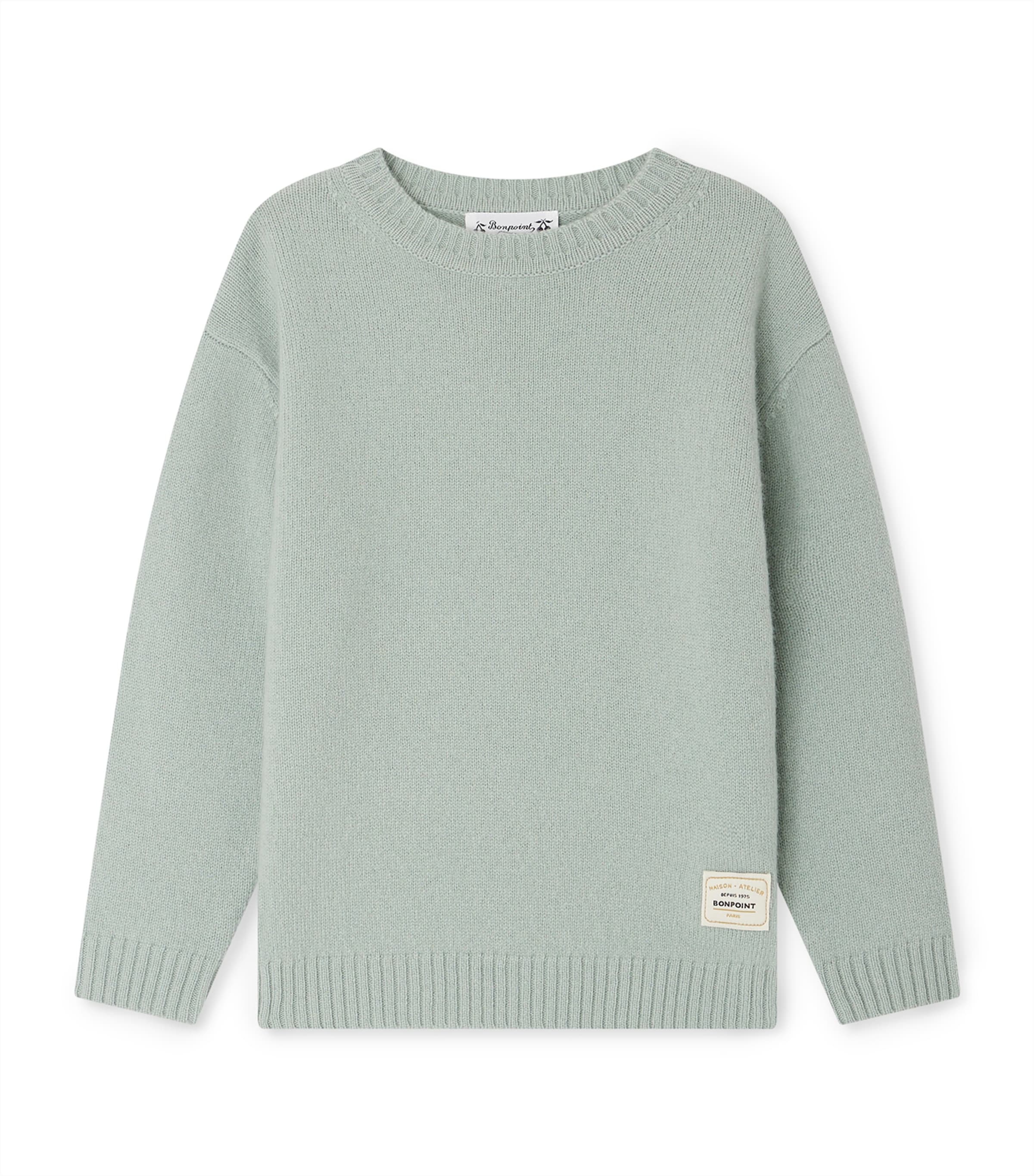 Bonpoint Jason Elbow-patch Wool Sweater In Blue