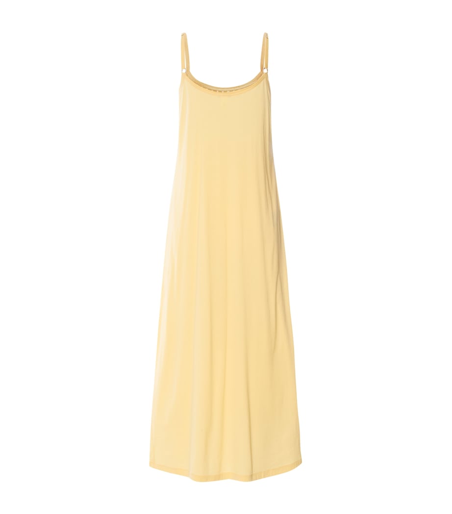 Hanro Womens Cotton Juliet Long Spaghetti Dress Vanilla Highlight Image 4