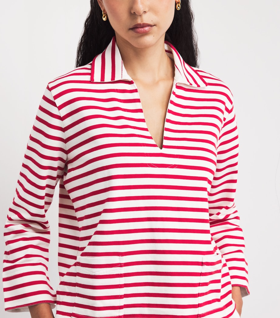 Polo Ralph Lauren Womens Cotton Stripe Rugby Shirt Rd/dckwsh Wht Image 3