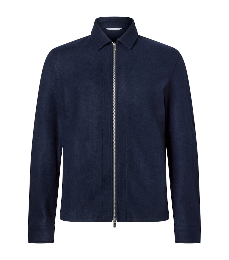 Marco Pescarolo Mens Cashmere 2-Way Zip Jacket Navy Image 1