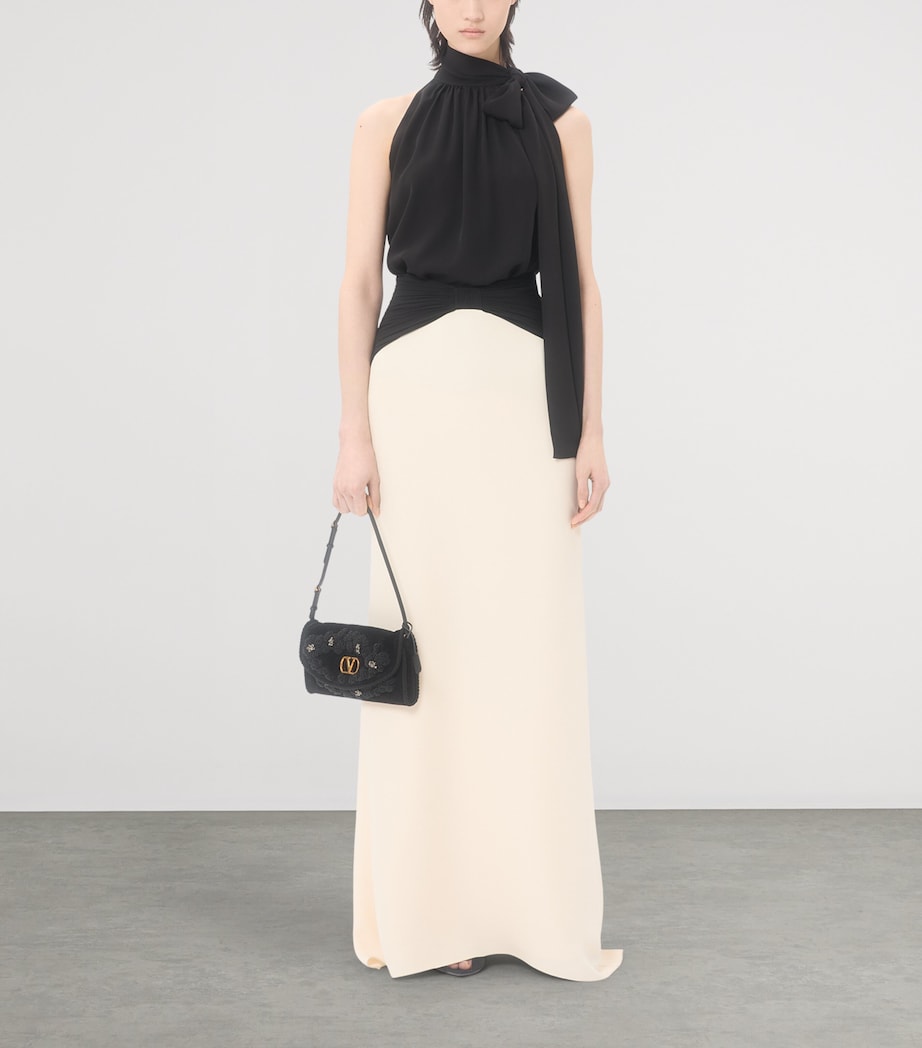 Valentino Womens Silk Gathered-Waist Maxi Skirt Image 5